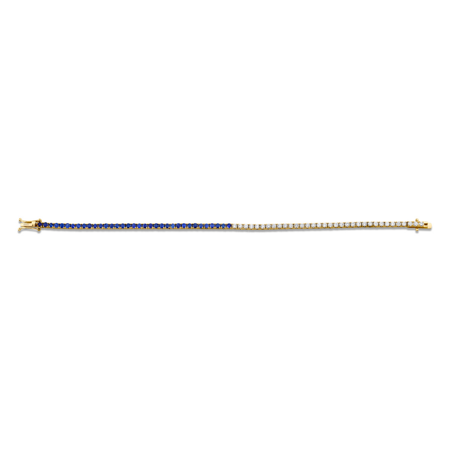 Blue Sapphire and Diamond Halfway Bracelet