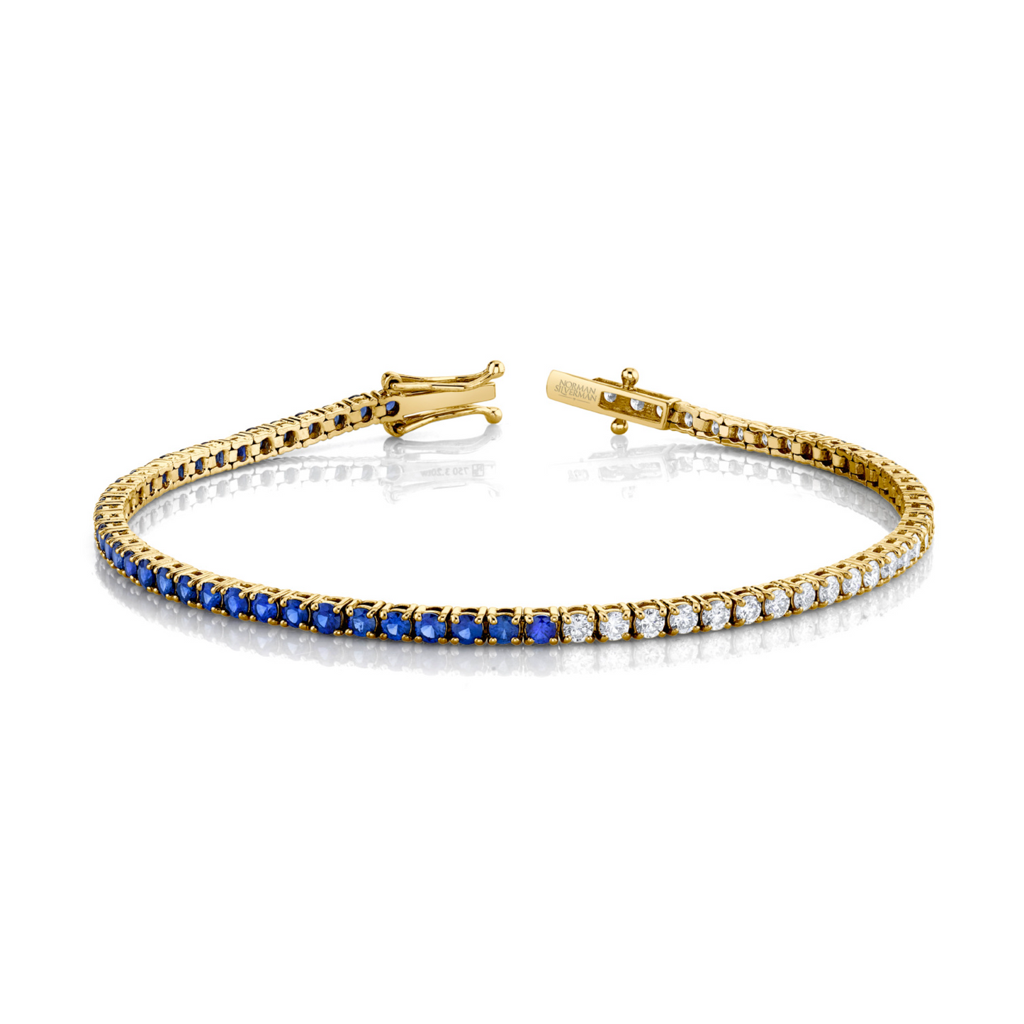 Blue Sapphire and Diamond Halfway Bracelet