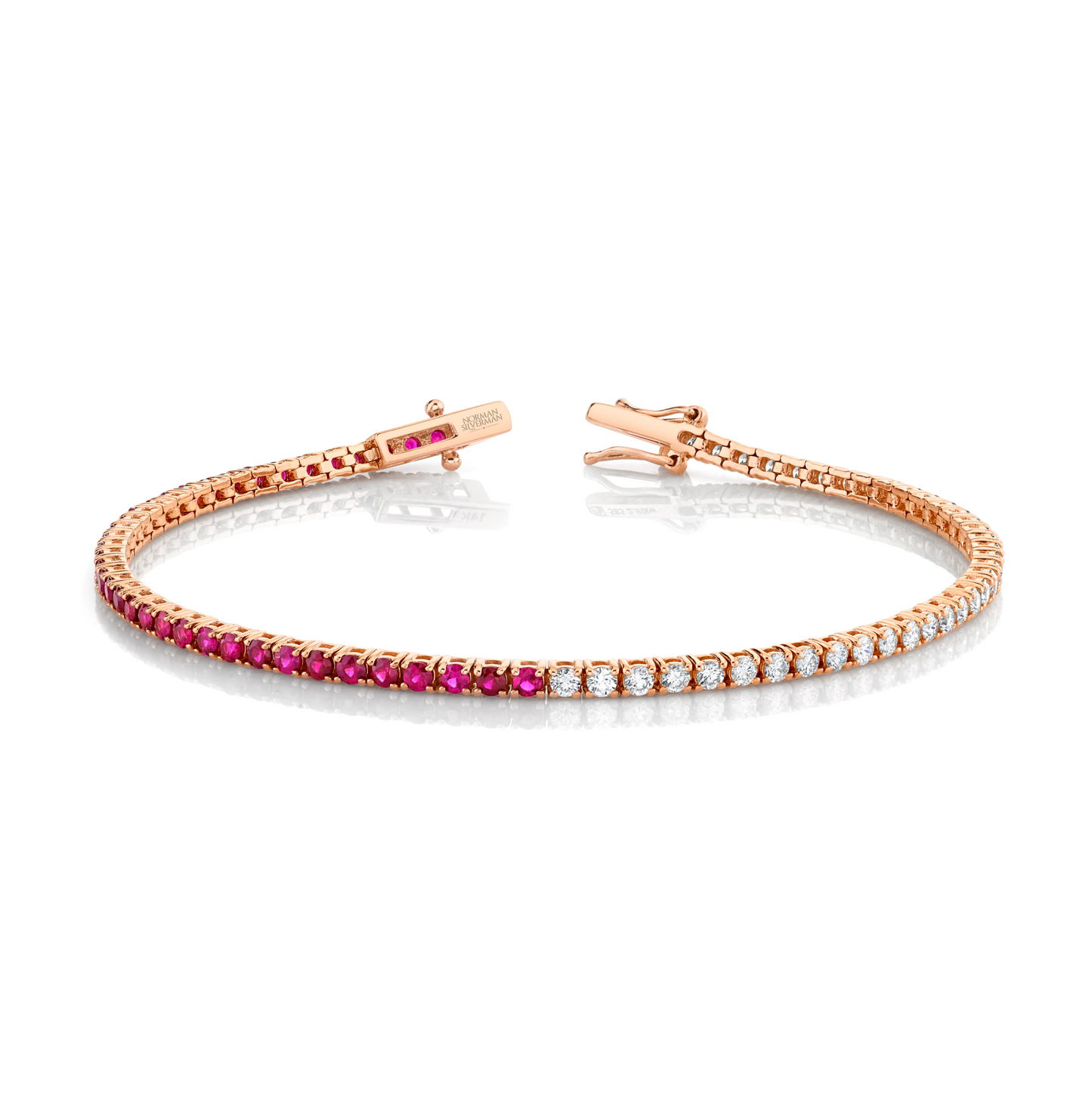 Ruby and Diamond Halfway Bracelet
