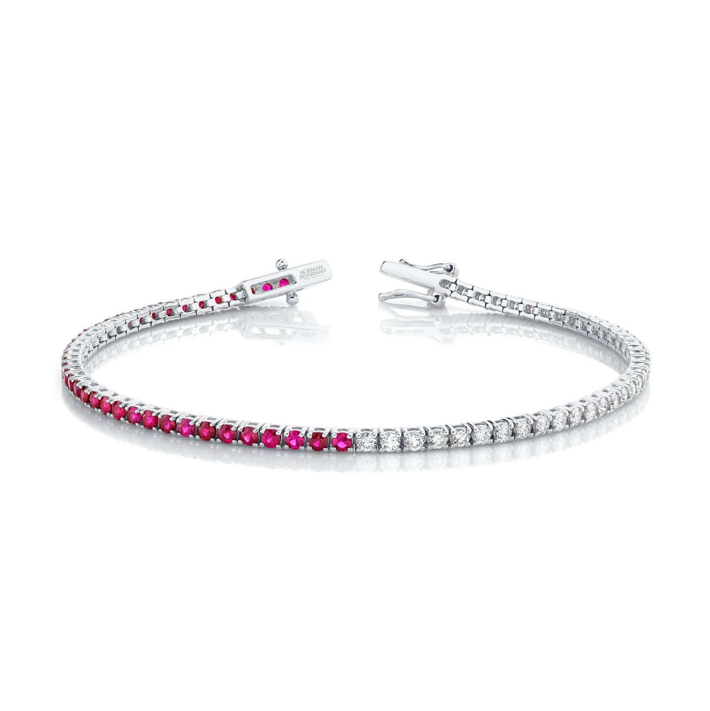Ruby and Diamond Halfway Bracelet