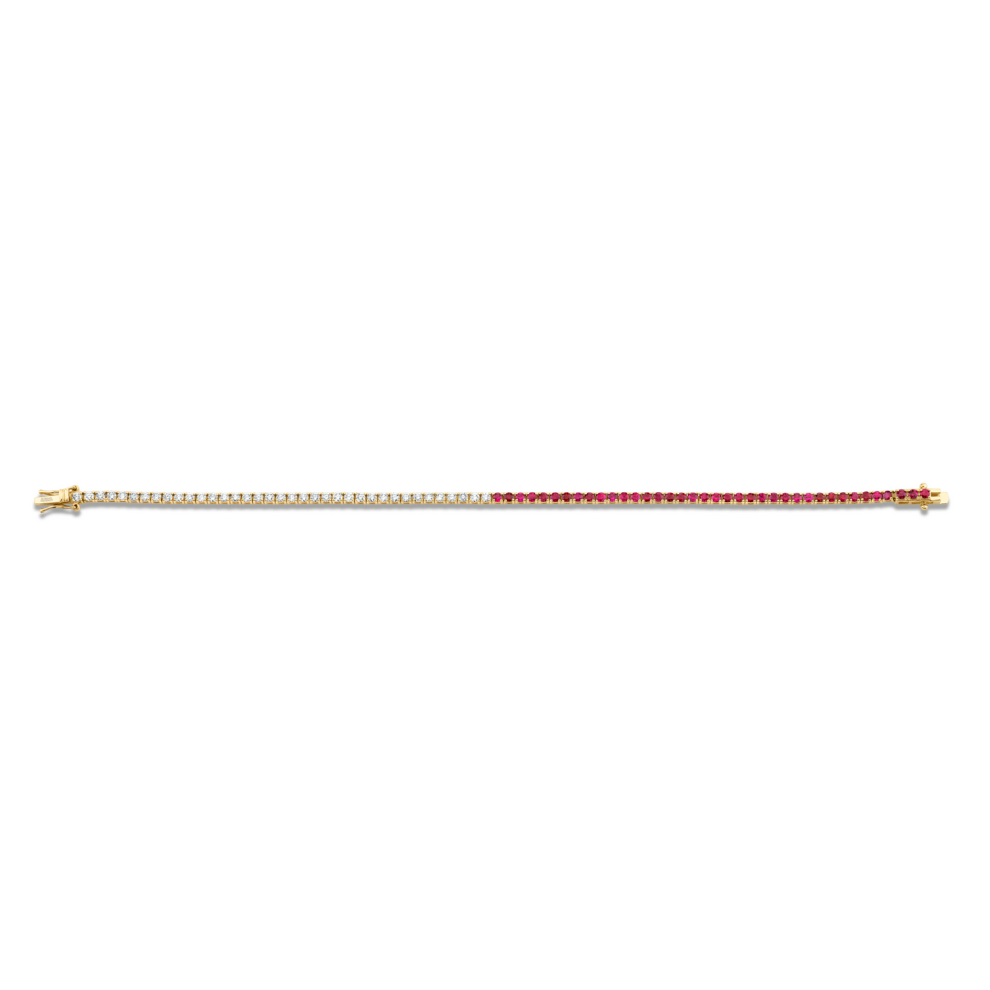 Ruby and Diamond Halfway Bracelet