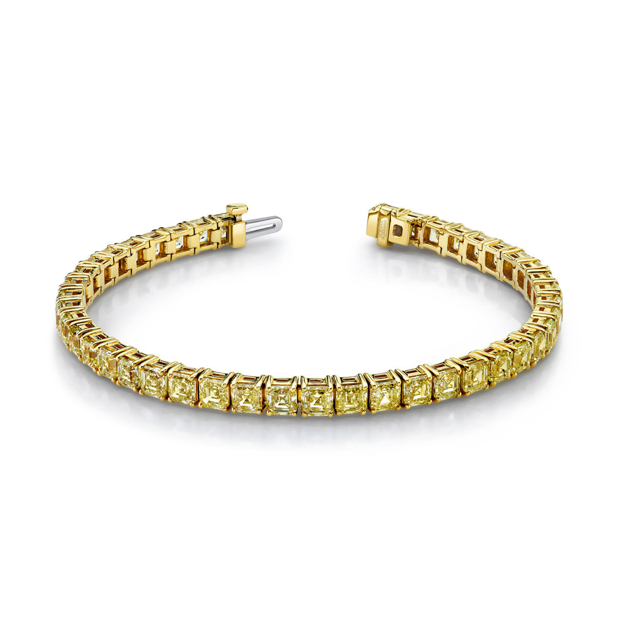 Fancy Yellow Asscher Diamond Bracelet