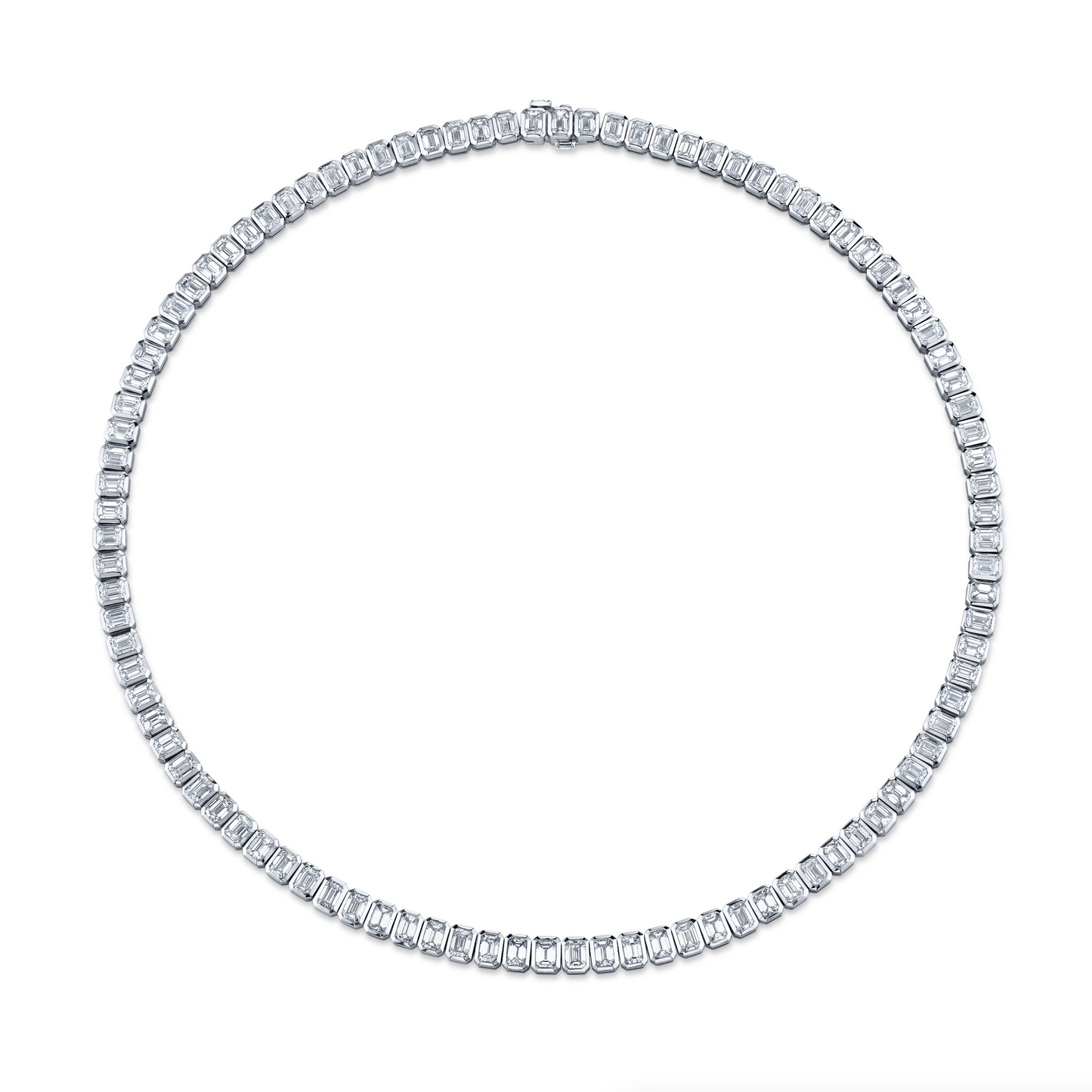 19.38 Carat Bezel-Set Diamond Necklace