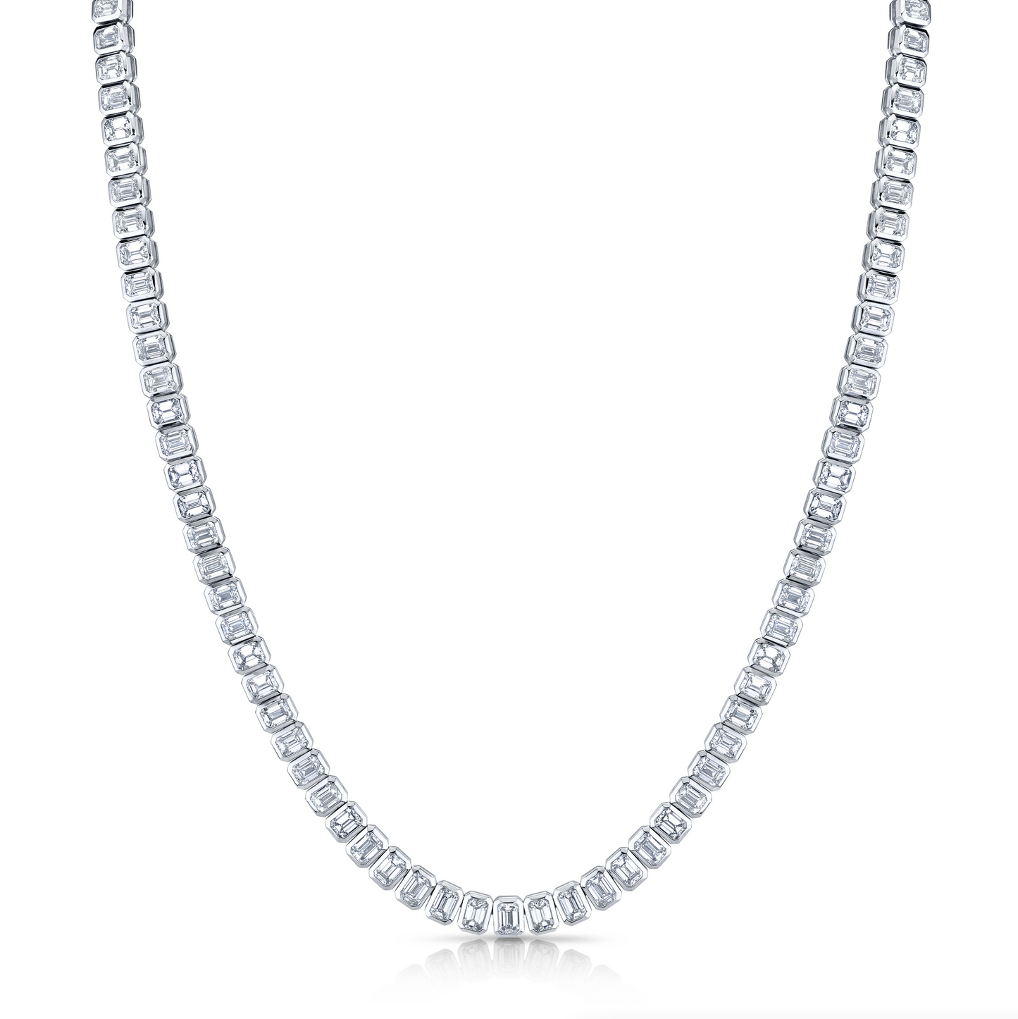 19.38 Carat Bezel-Set Diamond Necklace