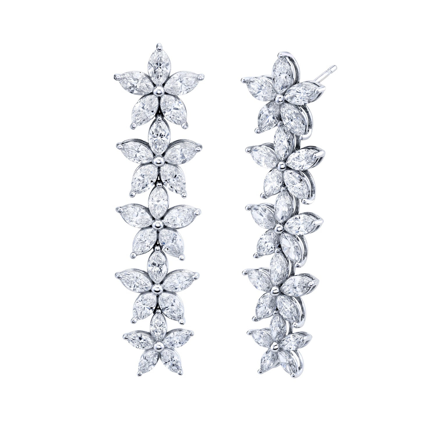Graduated Floret Dangle Earrings