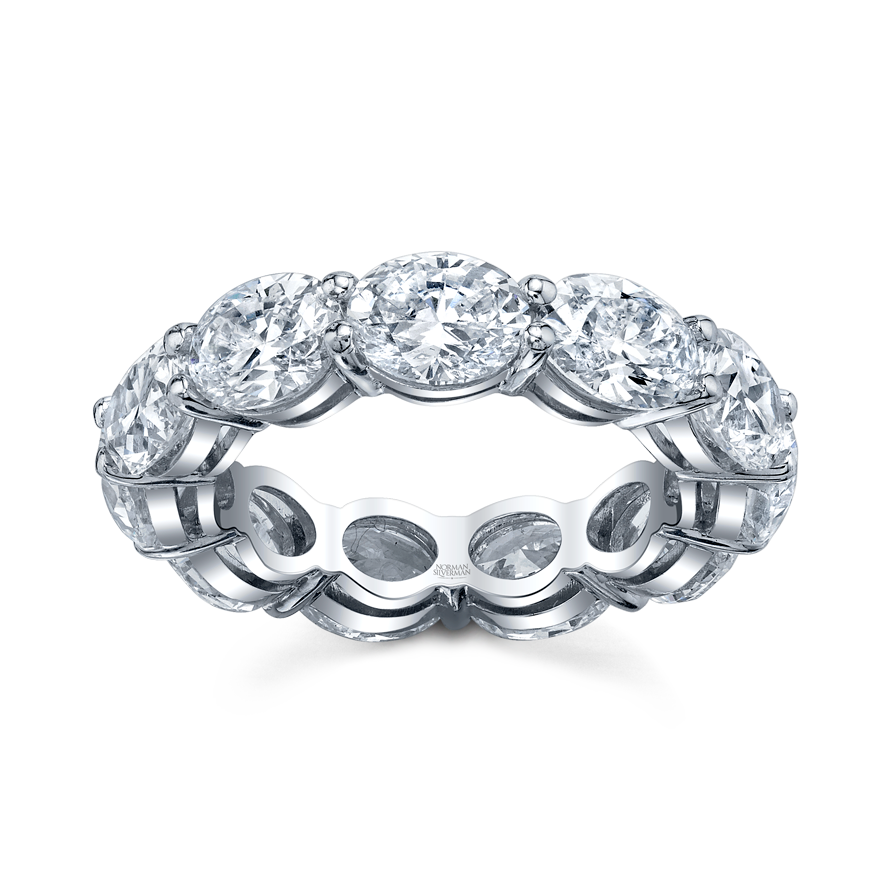 East West Oval Diamond Eternity Band
