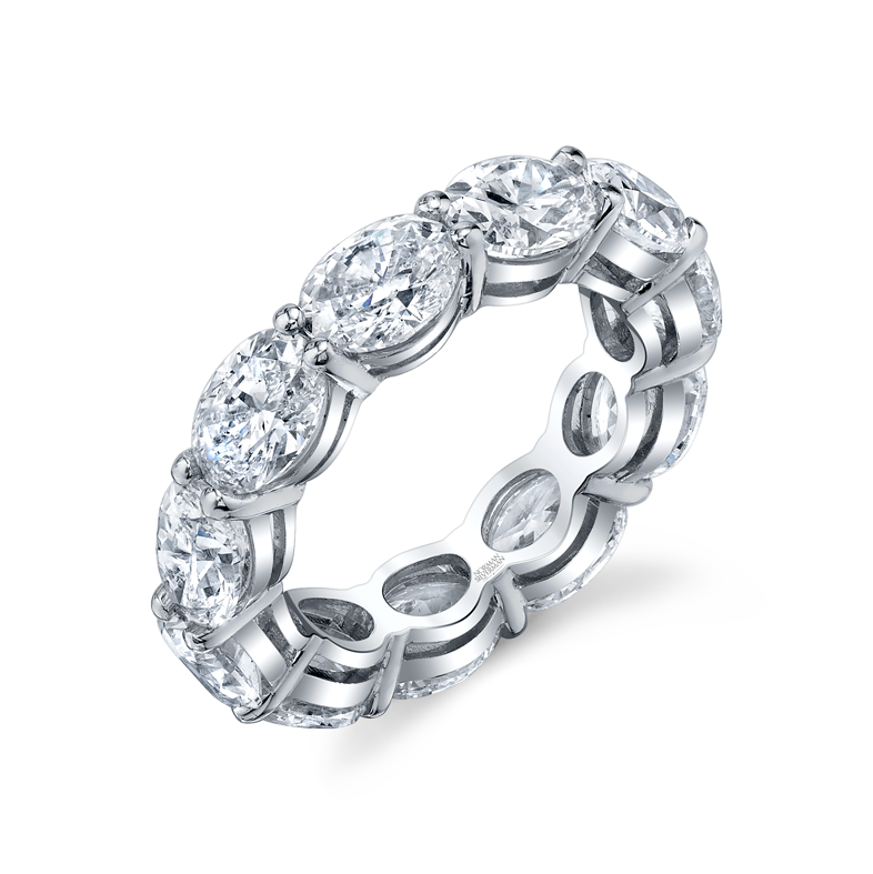 East West Oval Diamond Eternity Band