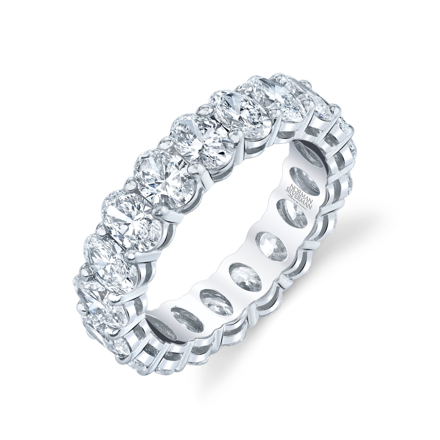 Oval Cut Platinum Eternity Band