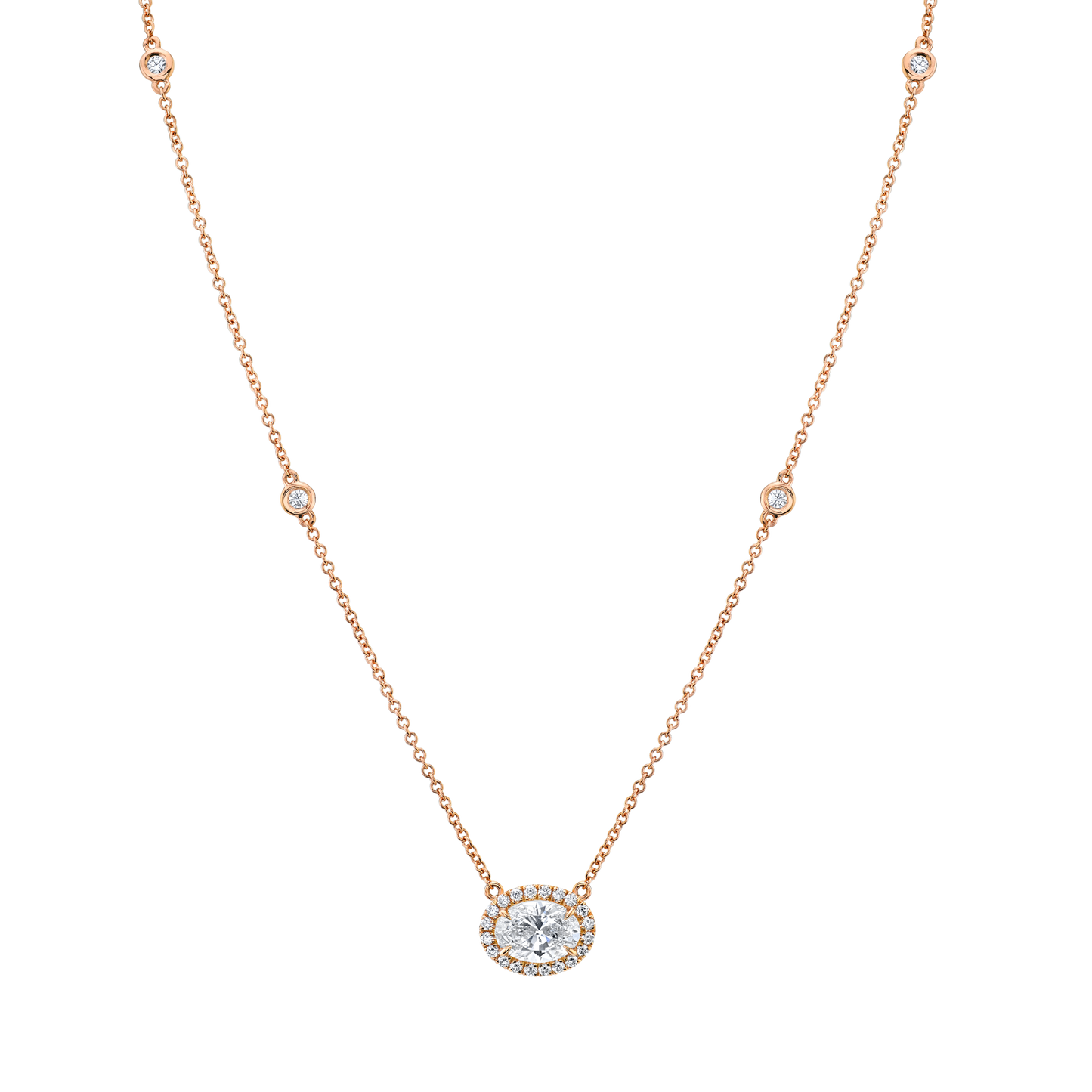 Petite Oval Cut Diamond Pendant