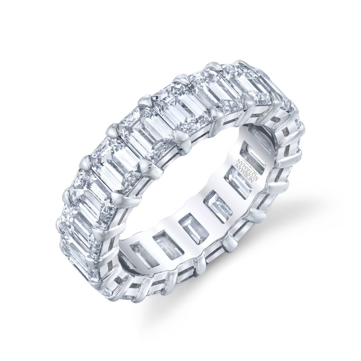 Emerald Cut Platinum Eternity Band