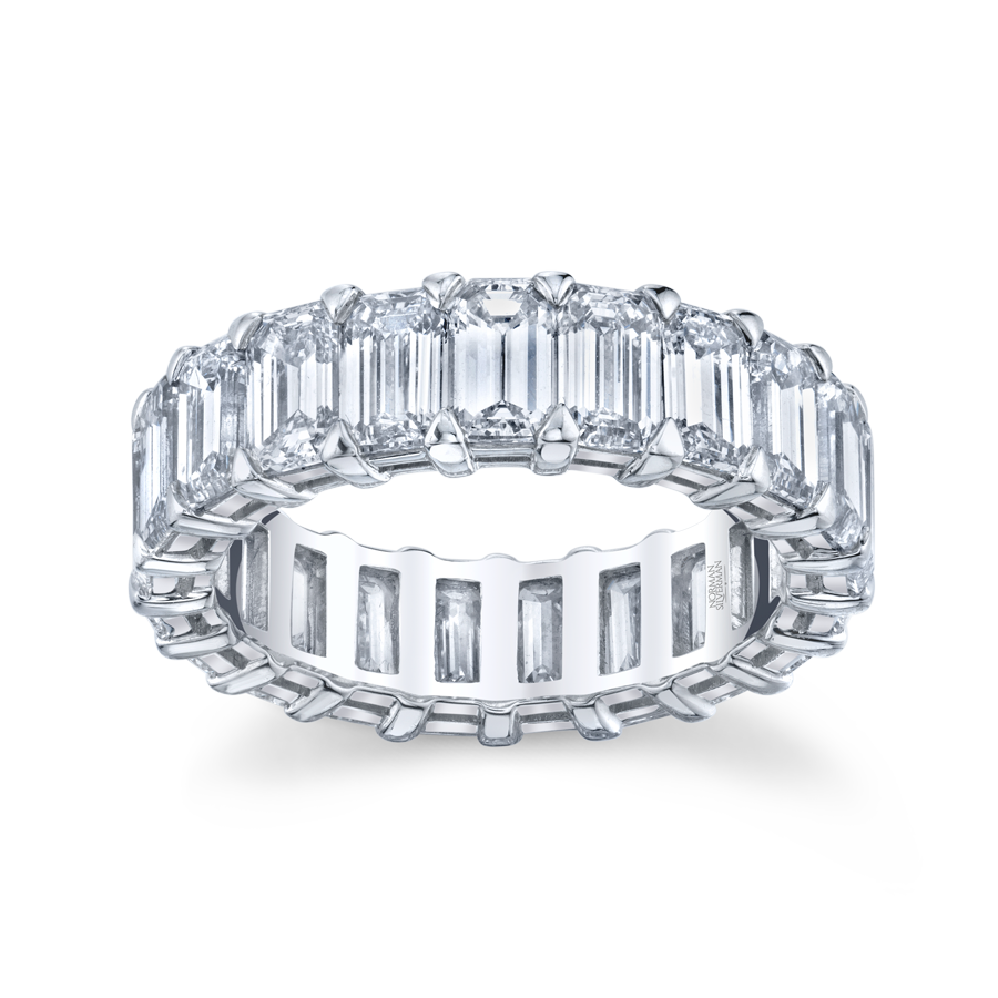 Emerald Cut Platinum Eternity Band