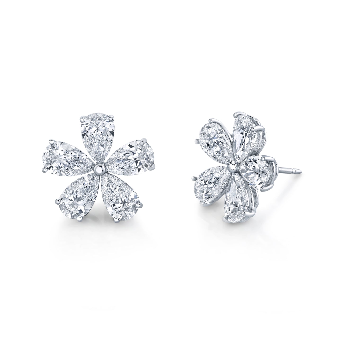 Pear Diamond Floret Earrings