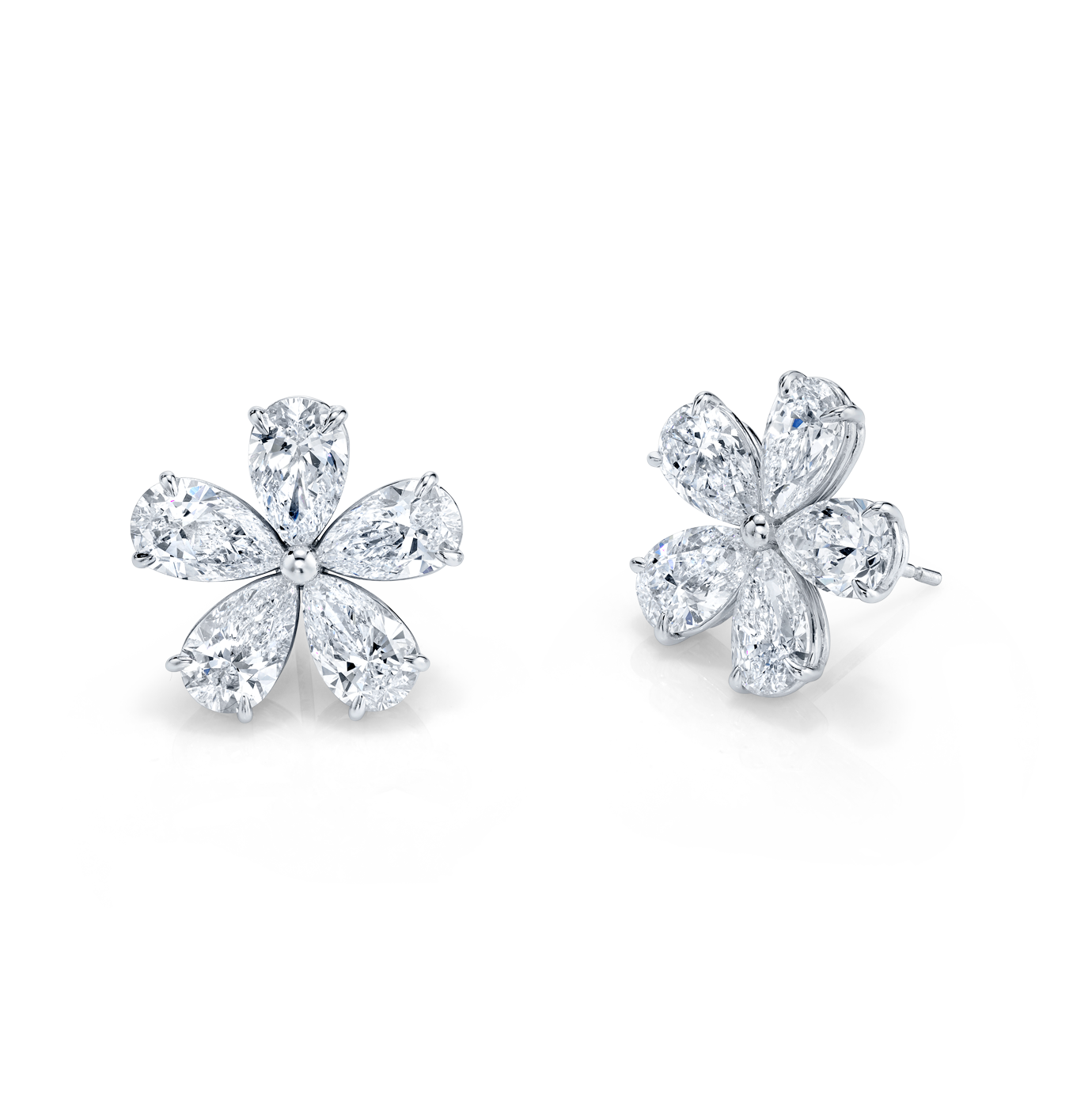 Pear Diamond Floret Earrings