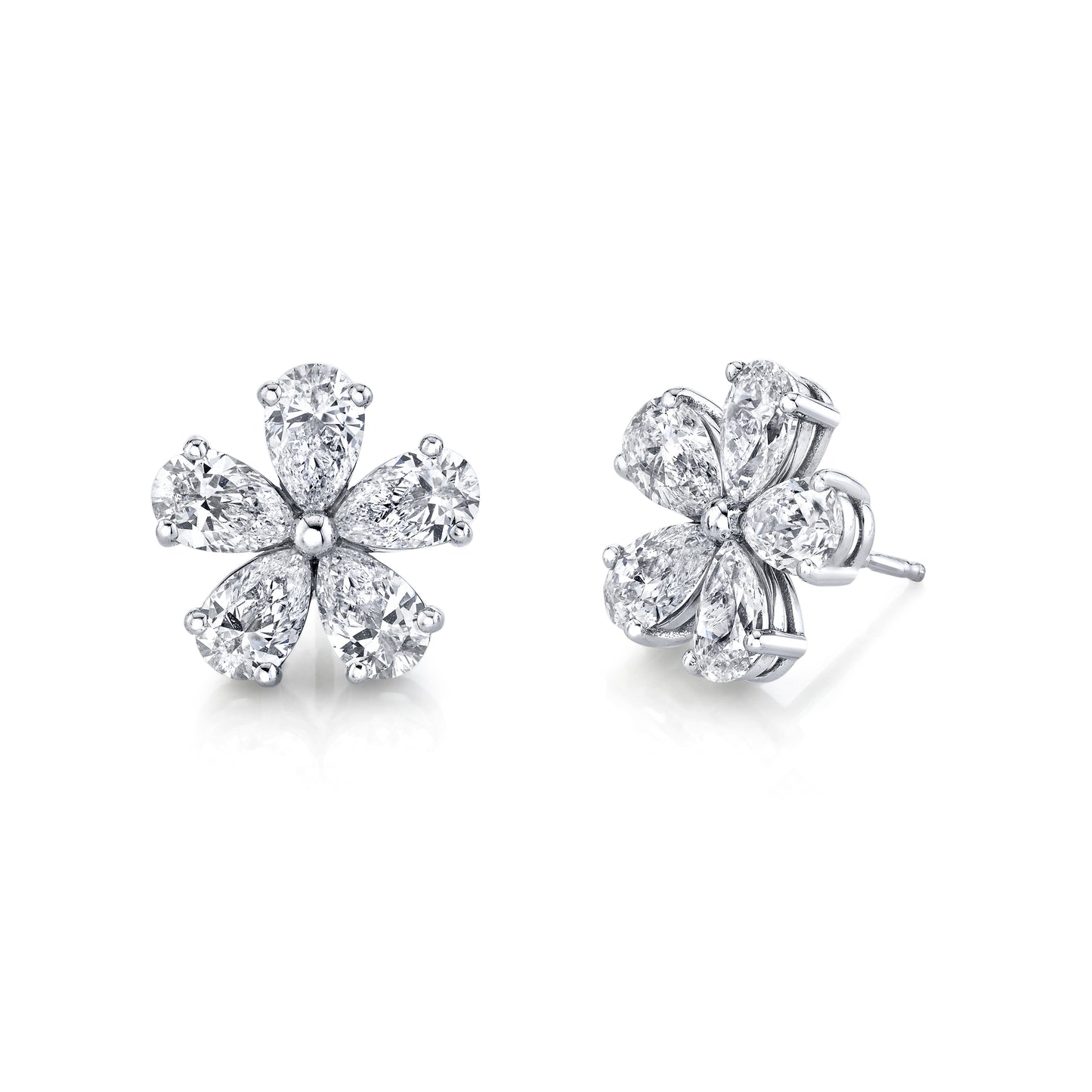 Pear Diamond Floret Earrings