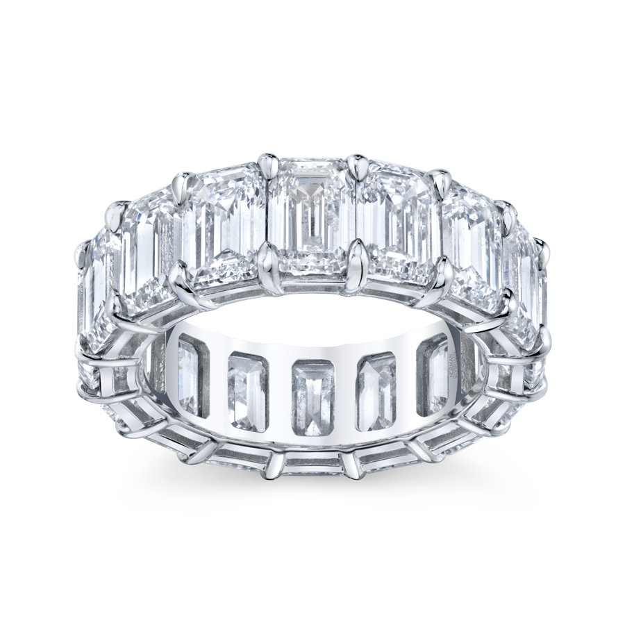 Emerald Cut Platinum Eternity Band