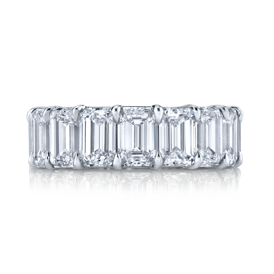 Emerald Cut Platinum Eternity Band