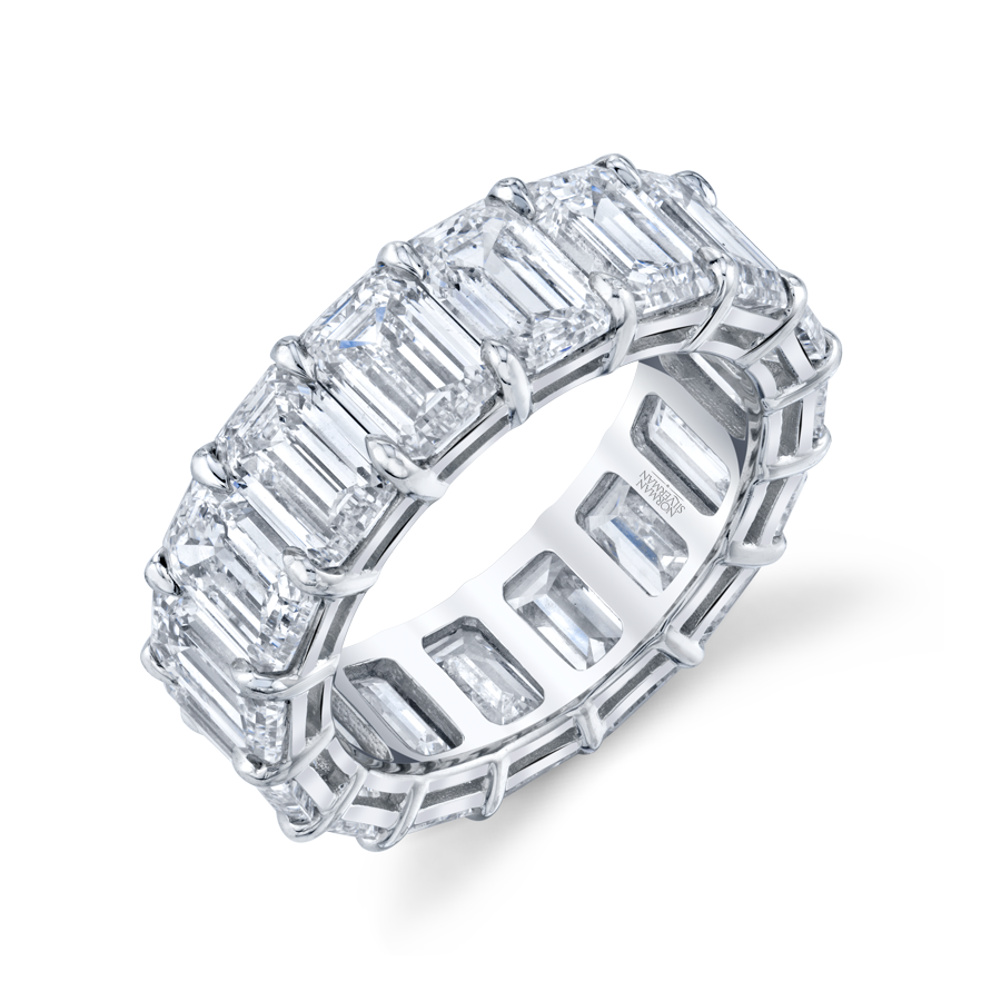 Emerald Cut Platinum Eternity Band