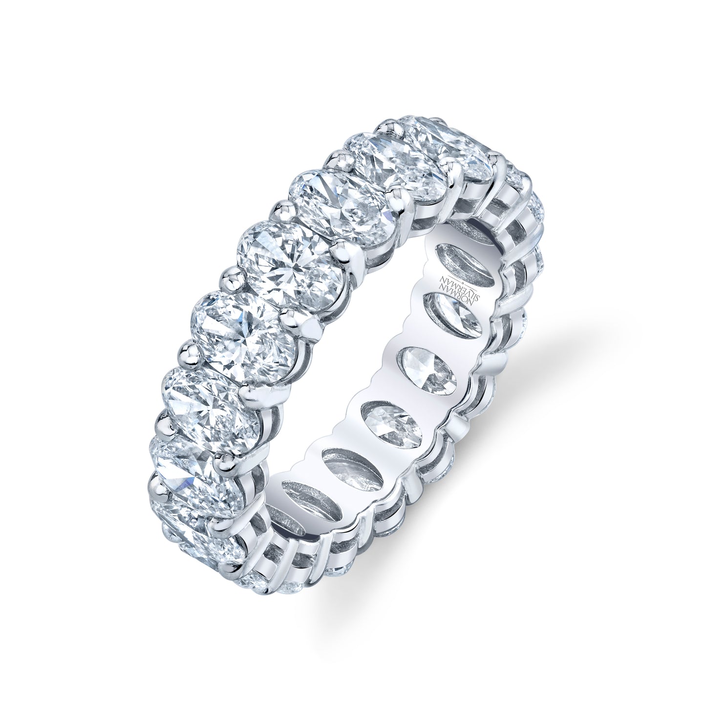 Oval Cut Platinum Eternity Band