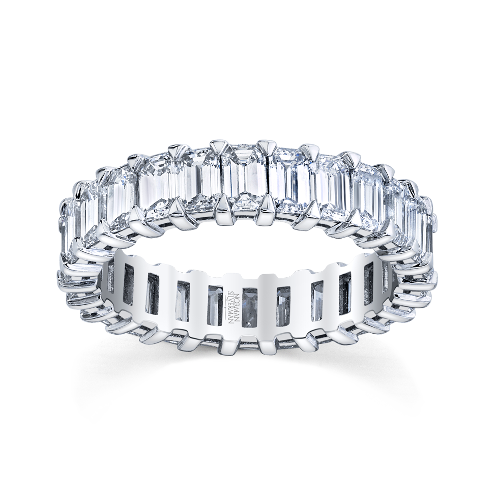 Emerald Cut Platinum Eternity Band