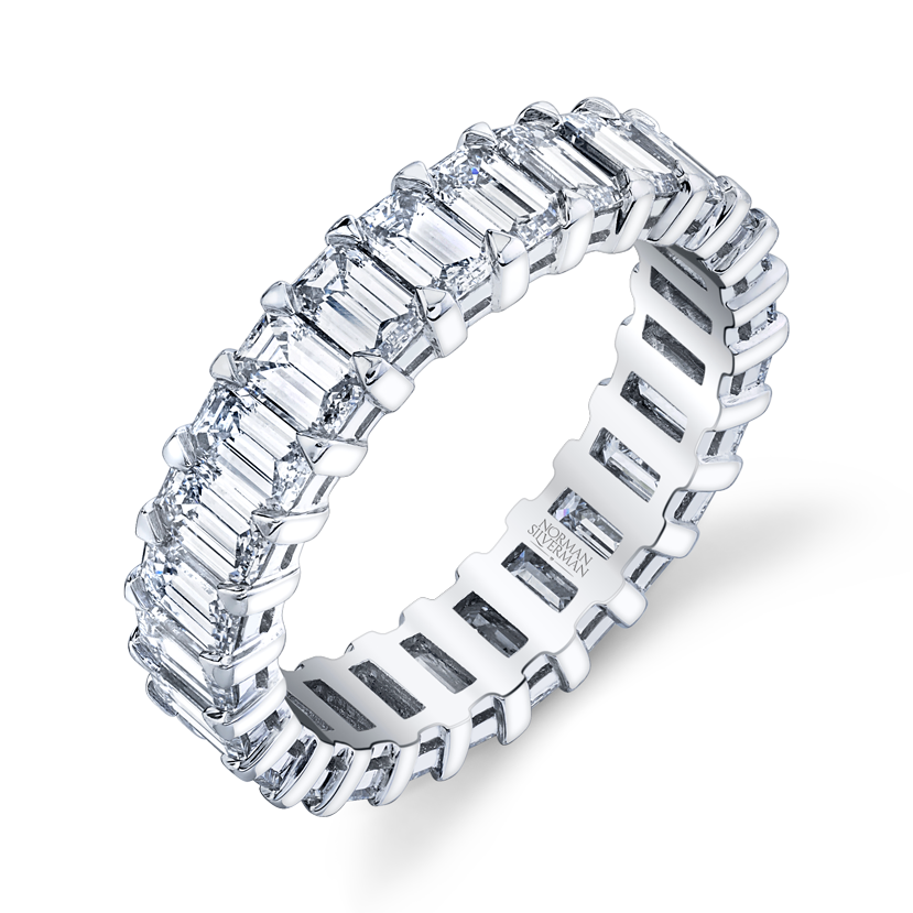 Emerald Cut Platinum Eternity Band