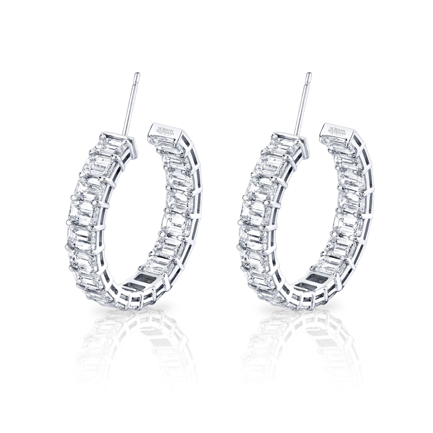 Signature Emerald Cut Diamond Hoops