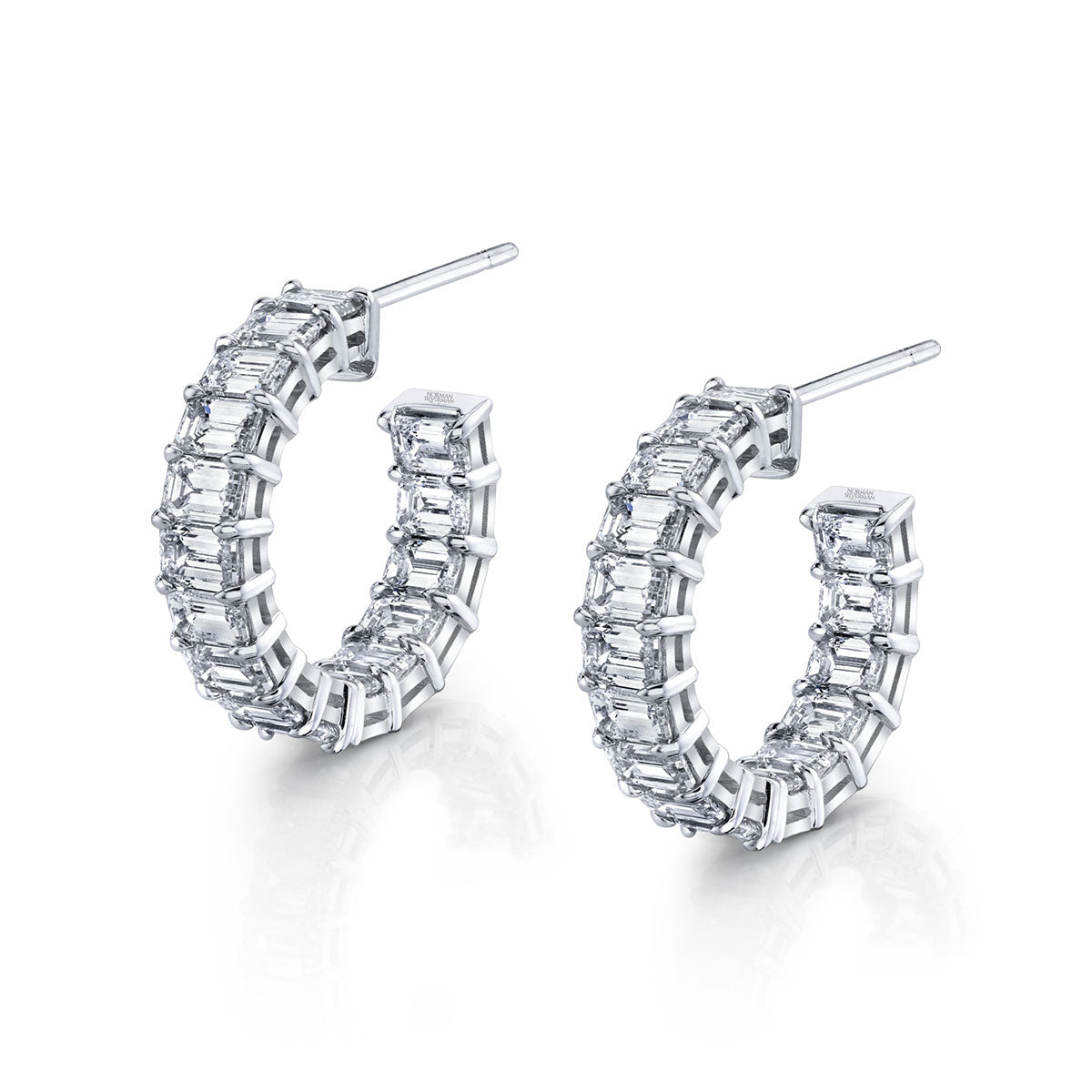 Signature Emerald Cut Diamond Hoops