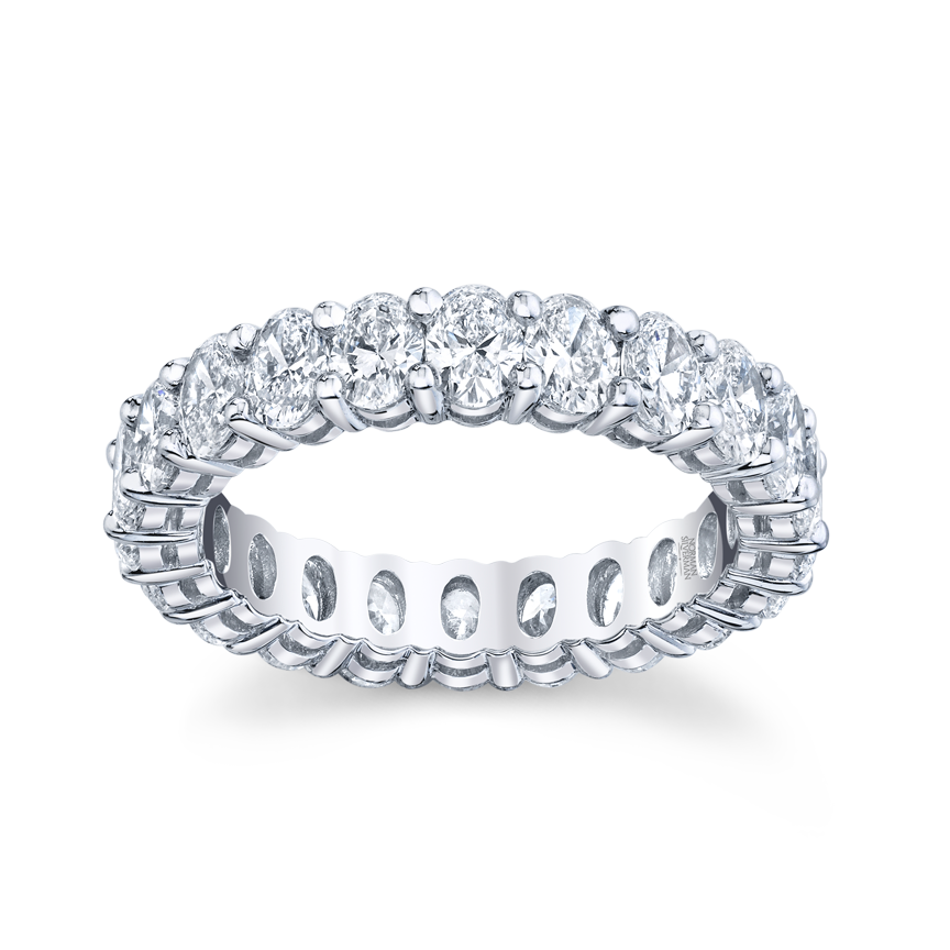 Oval Cut Platinum Eternity Band