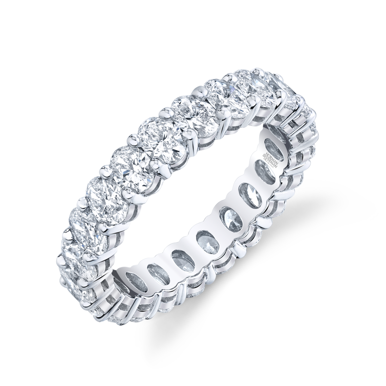 Oval Cut Platinum Eternity Band