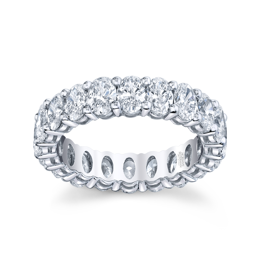 Oval Cut Platinum Eternity Band