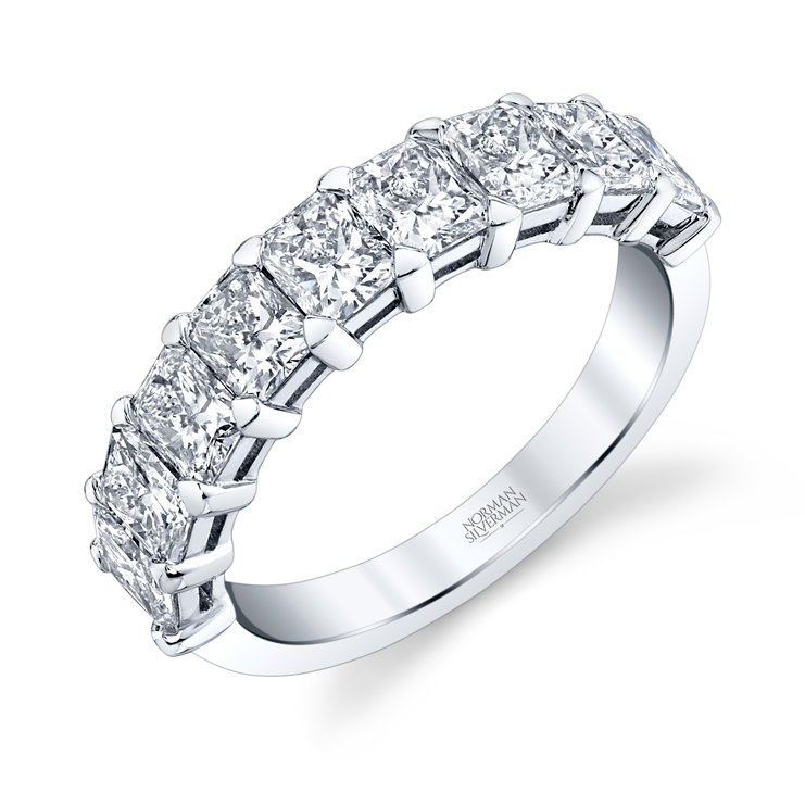 Radiant Cut Diamond Halfway Eternity Band