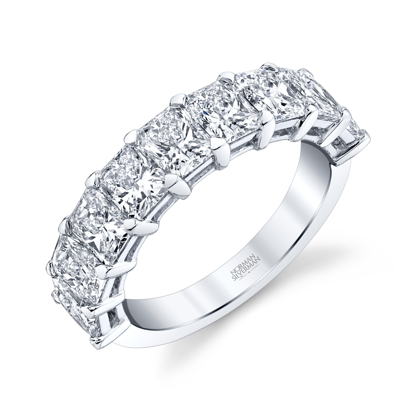 Radiant Cut Diamond Halfway Eternity Band