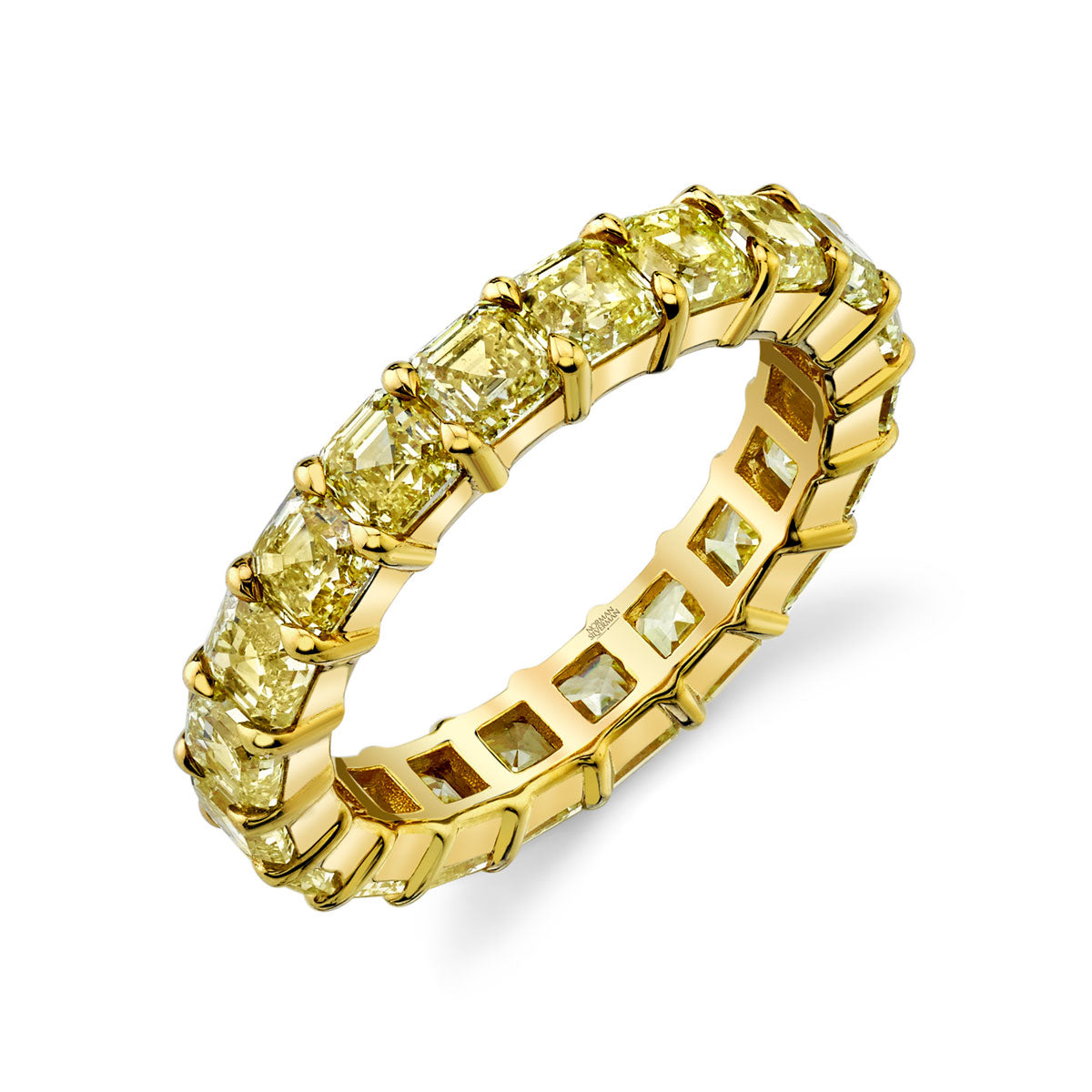 Fancy Yellow Asscher Diamond Eternity Band