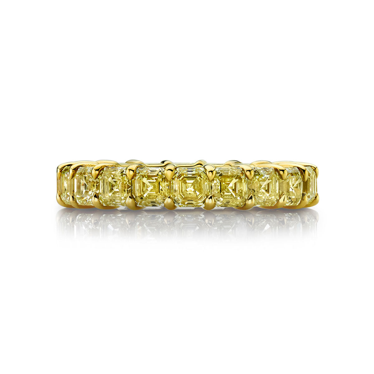 Fancy Yellow Asscher Diamond Eternity Band
