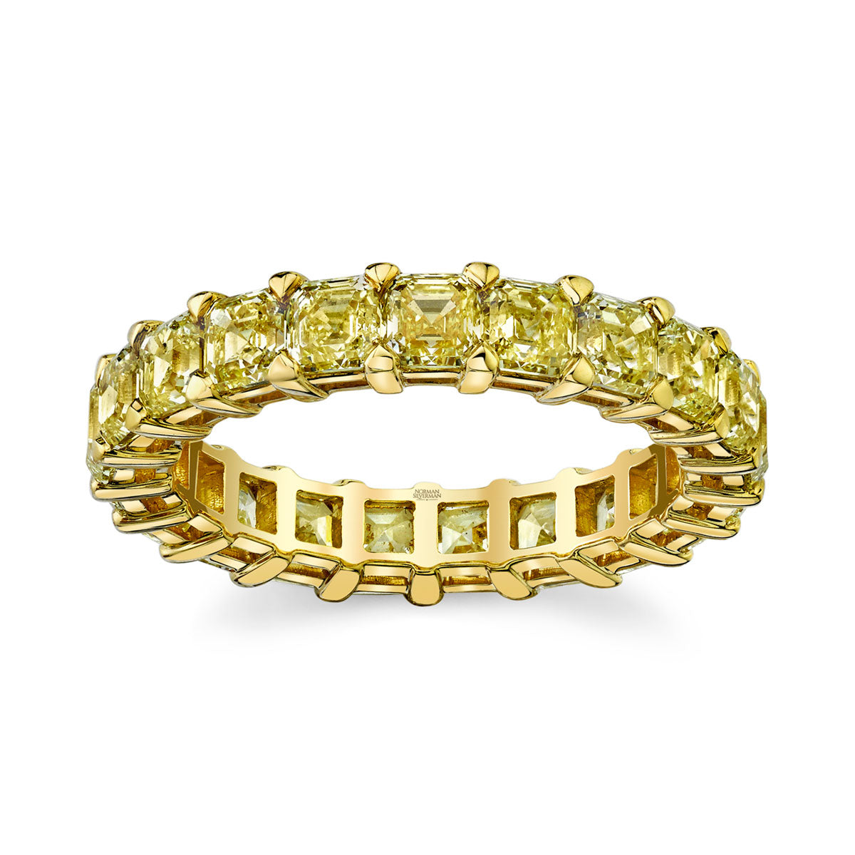 Asscher-Cut Diamond Eternity Band Set in 18k Yellow Gold