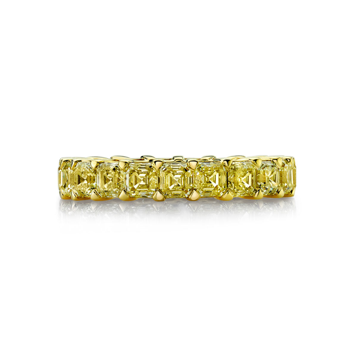 Fancy Yellow Asscher Diamond Eternity Band