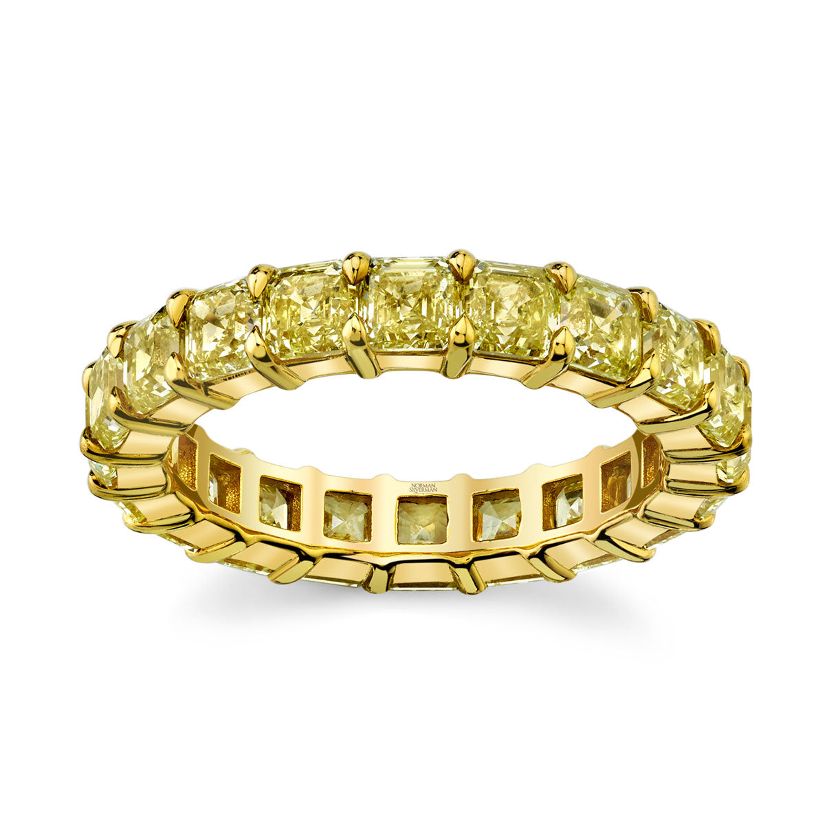Fancy Yellow Asscher Diamond Eternity Band