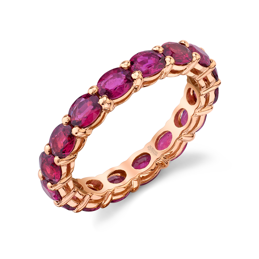 Oval Ruby Eternity Band