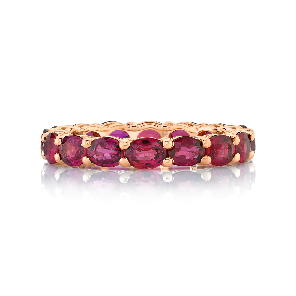 Oval Ruby Eternity Band