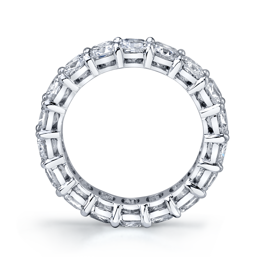 Cushion Cut Eternity Band in Platinum