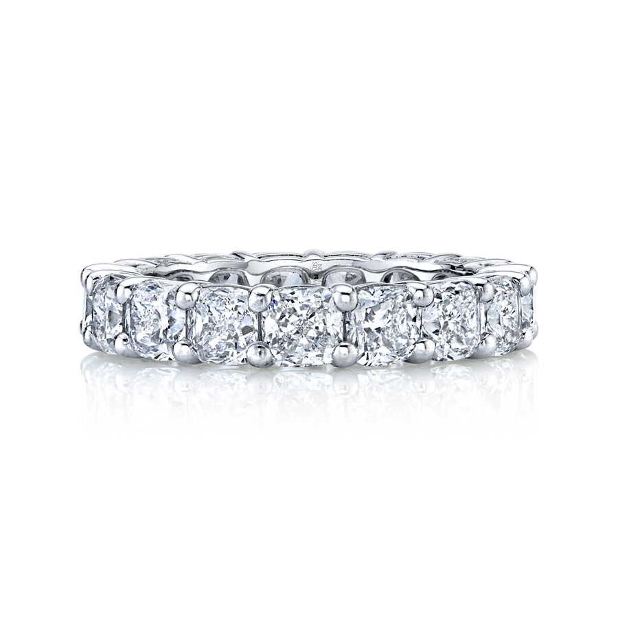 Cushion Cut Eternity Band in Platinum