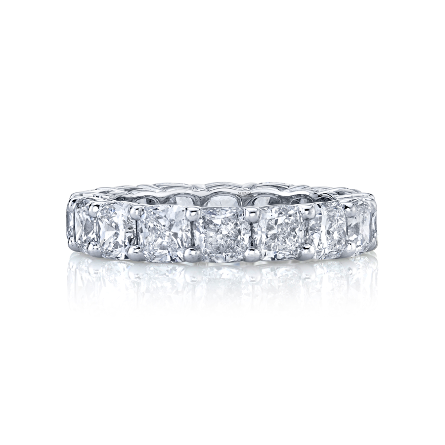 Cushion Cut Eternity Band in Platinum