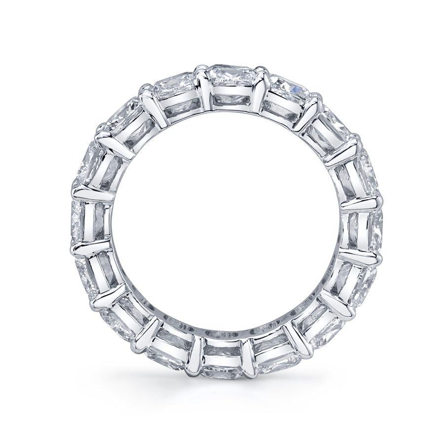 Cushion Cut Eternity Band in Platinum