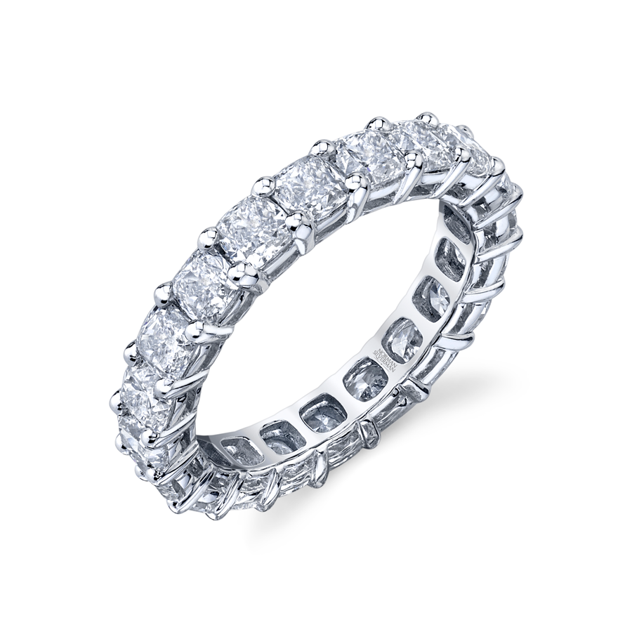 Cushion Cut Eternity Band in Platinum