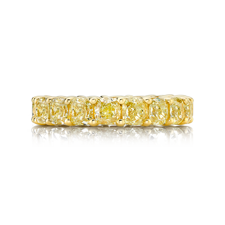 Fancy Yellow Asscher Diamond Eternity Band