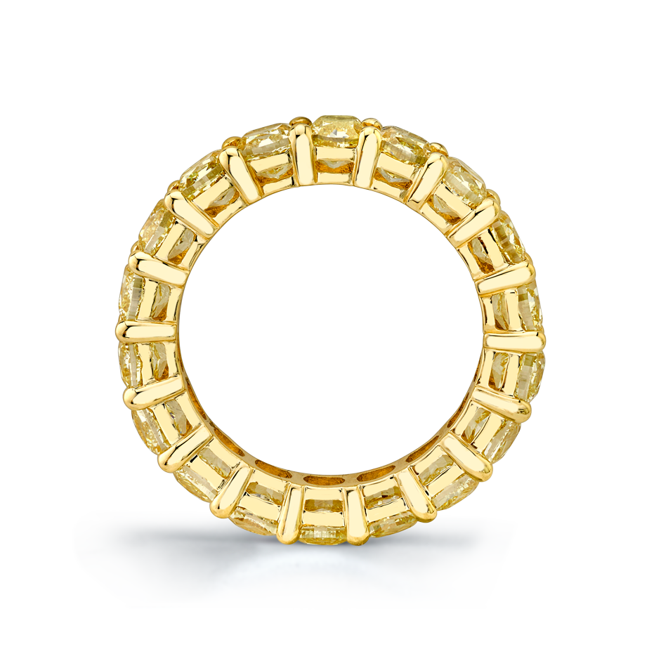 Asscher-Cut Diamond Eternity Band Set in 18k Yellow Gold