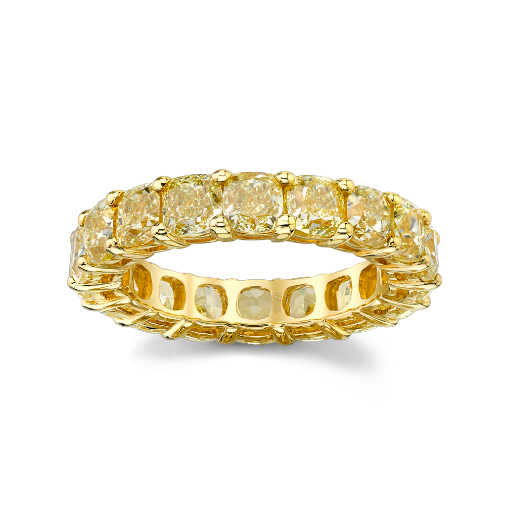Fancy Yellow Asscher Diamond Eternity Band