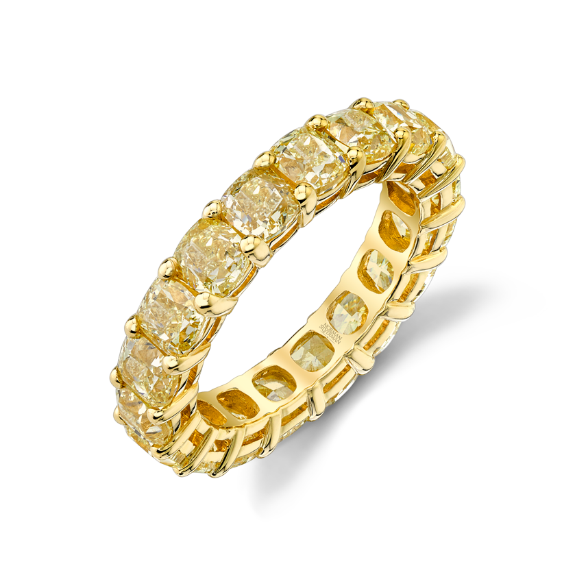 Fancy Yellow Asscher Diamond Eternity Band