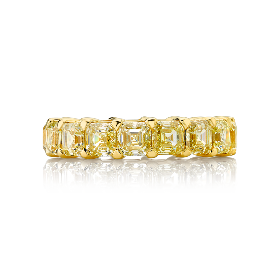 Fancy Yellow Asscher Diamond Eternity Band