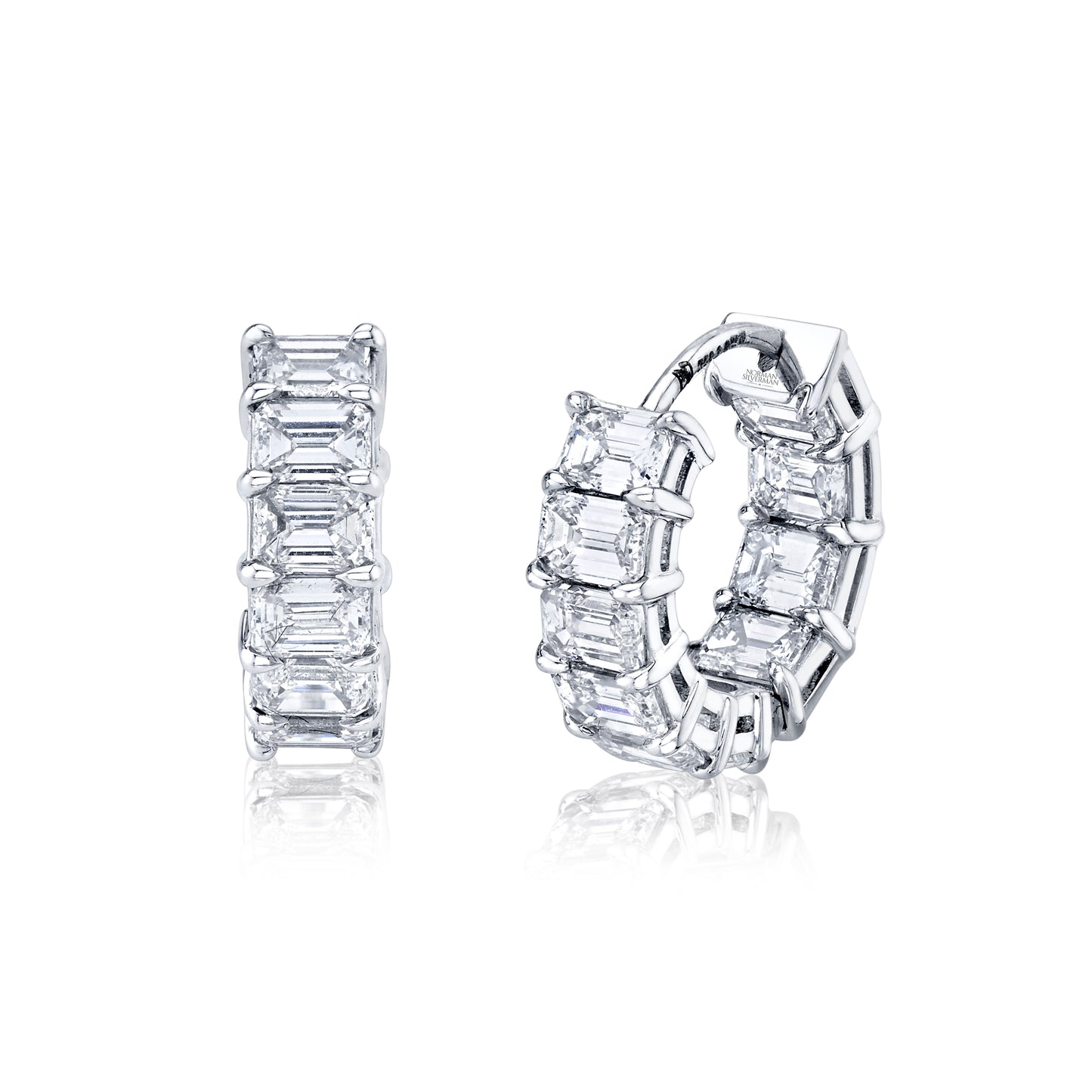 Signature Emerald Cut Diamond Huggies