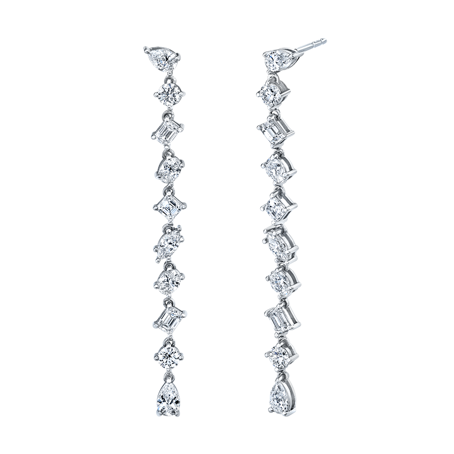 FANCY SHAPE DIAMONDS DROP EARRINGS